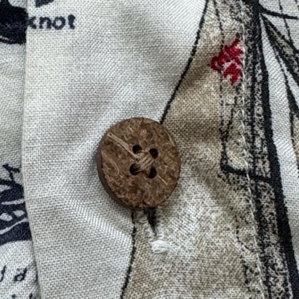 Vintage 90s Puritan Shirt Sail Boats Palm Tree Button Front Pocket L. - Picture 4 of 7